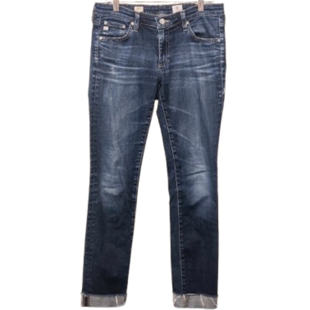 AG Adriano Goldschmied Stilt Cigarette Leg Jeans Size 27R Dark Wash Denim Cuffed